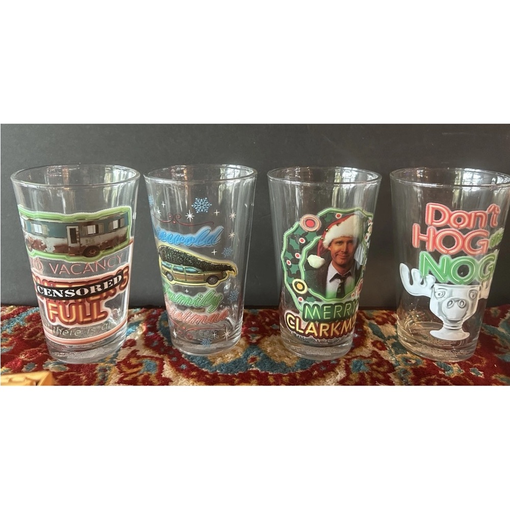 National Lampoon’s Christmas Vacation Set of 4 Pint Glasses 16 oz Griswolds